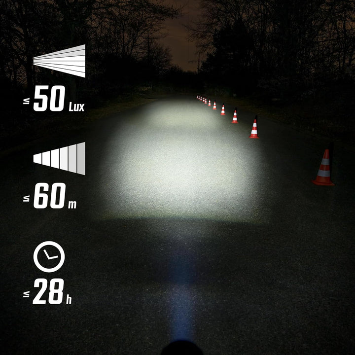 SIGMA Aura 50 | LED Fahrradlicht mit 50 LUX und USB-C | StVZO zugelassenes Vorderlicht mit 2 Leuchtm