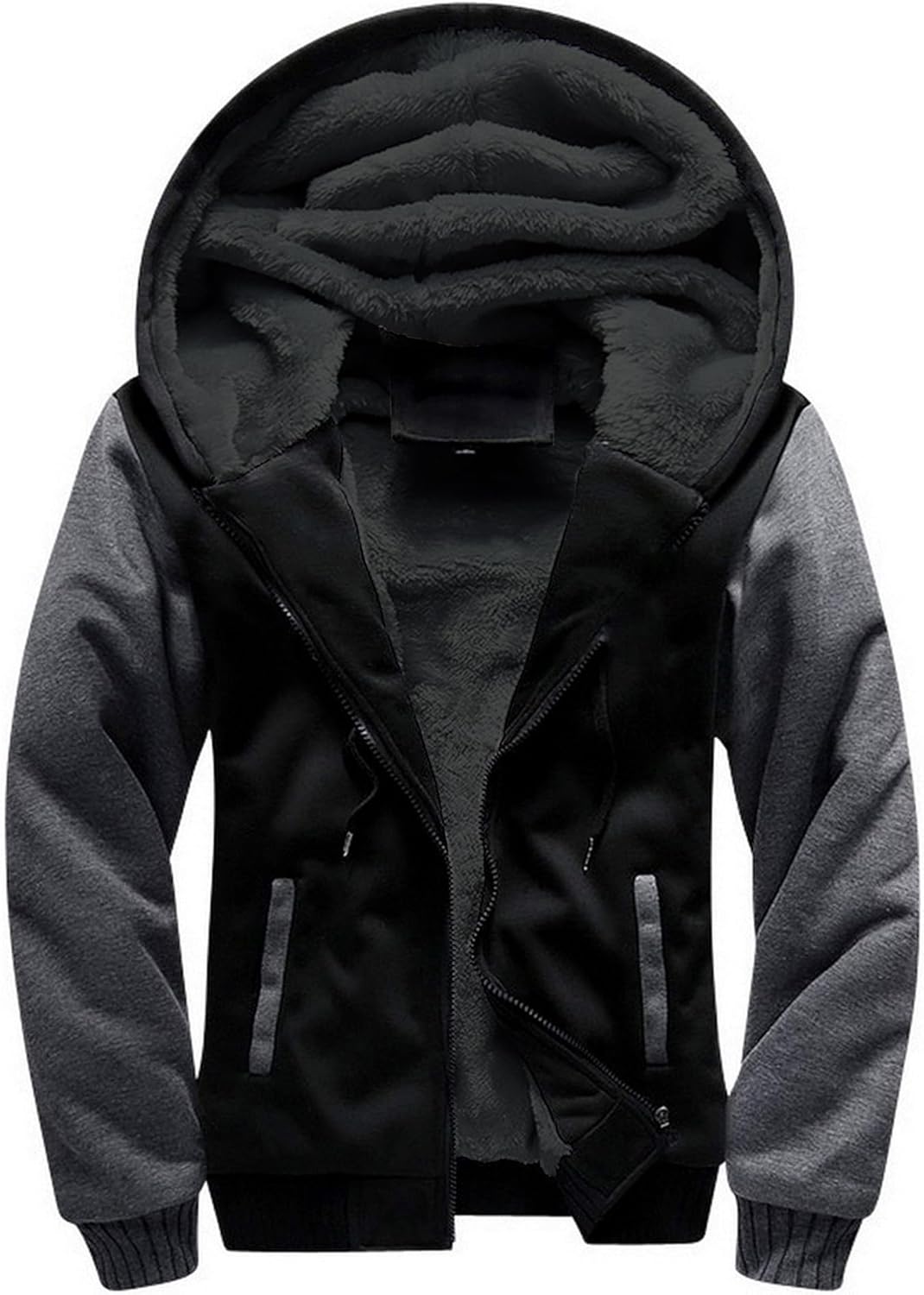 SwissWell Hoodie Herren Reissverschluss Sweatjacke Fleece Kapuzenjacke XXL 1712-dunkelgrau, XXL 1712