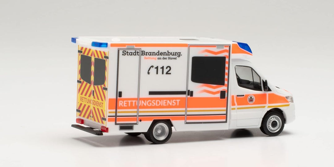 herpa 096591 Mercedes-Benz Sprinter 18 Fahrtec RTW Rettungsdienst Brandenburg in Miniatur zum Bastel