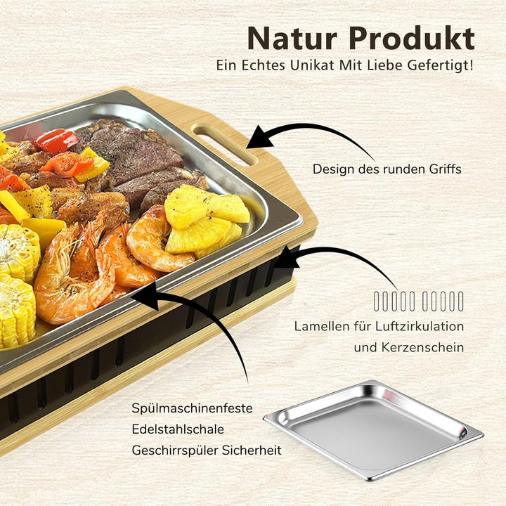 BBQ Warmhalteplatte Teelicht,Warmhalteplatte Grillgut Teelicht,Grill Warmhalteplatte,Fleischwarmhalt