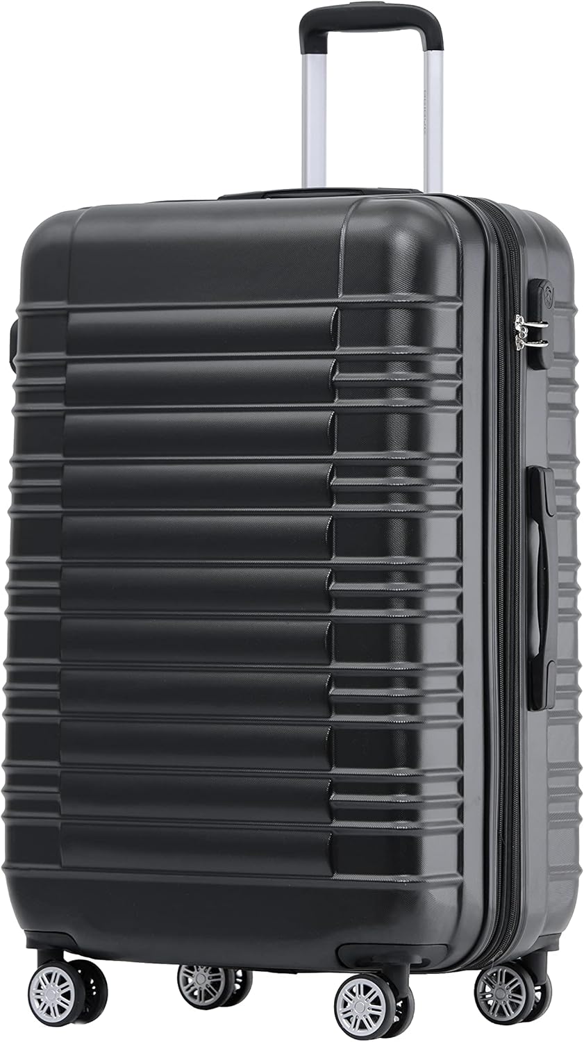 Reisekoffer 2088 Hartschalekoffer Gepäck Koffer Trolley Bordcase Handgepäck M in 14 Farben (Schwarz)