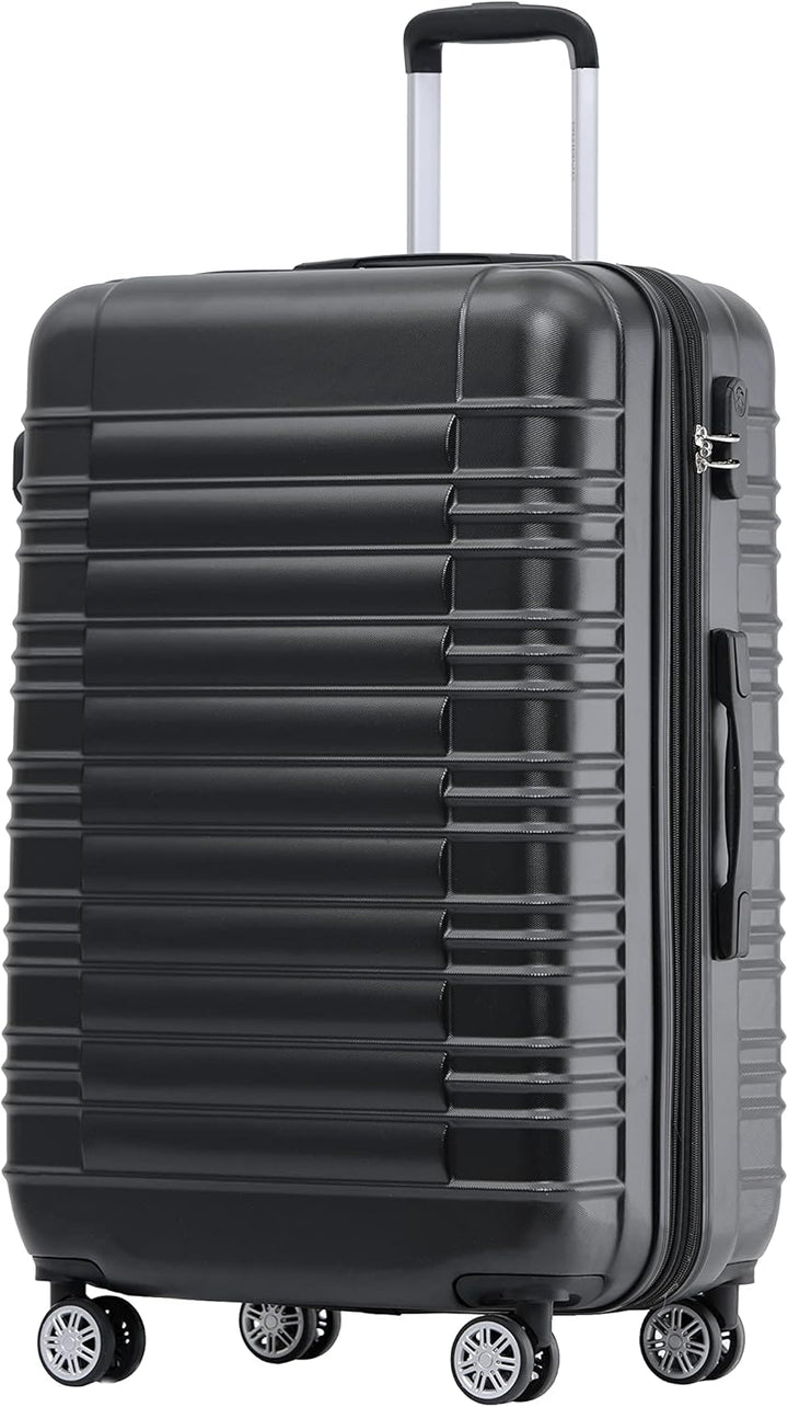 Reisekoffer 2088 Hartschalekoffer Gepäck Koffer Trolley Bordcase Handgepäck M in 14 Farben (Schwarz)