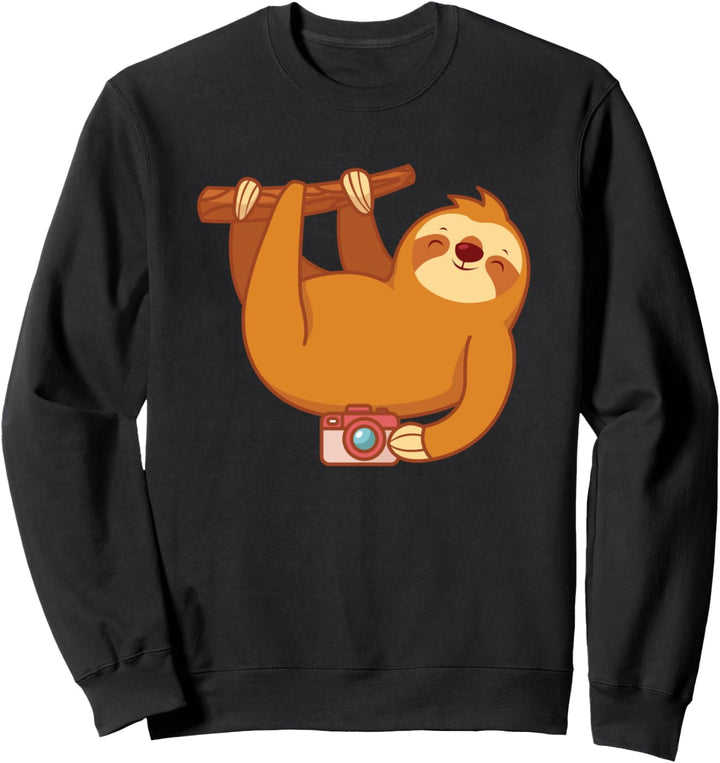Faultier Fotograf Kamera Sweatshirt