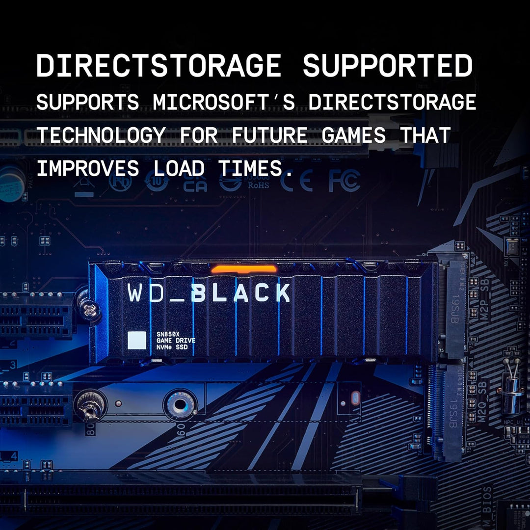 WD_BLACK SN850X NVMe SSD mit Heatsink 1 TB interne SSD (Gaming Speicher, PCIe Gen4-Technologie, Lese