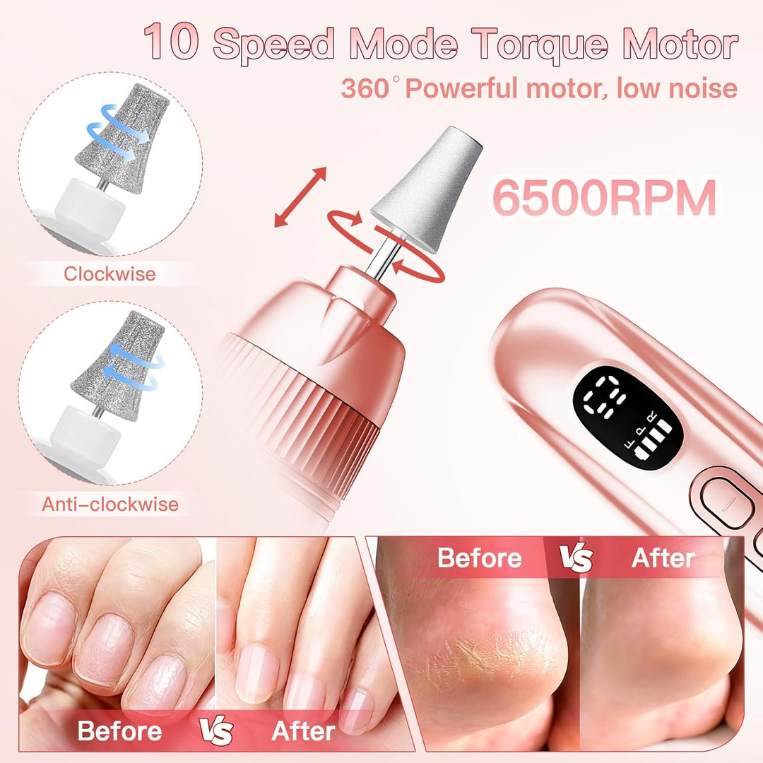 Elektrische Nagelfeile Nagelfräser Kabellos - 15 in 1 Professionell Fräser Nägel Nail Drill, Nagelfr