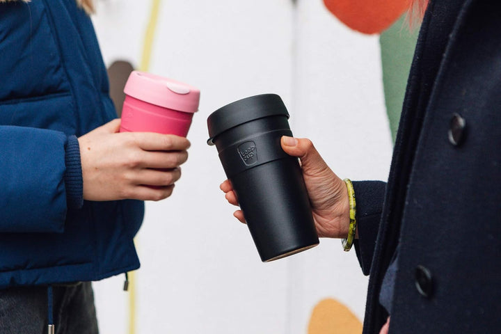KeepCup Thermobecher, gross, 454 ml, Edelstahl, wiederverwendbar, Schwarz L (1er Pack) Stainless Ste