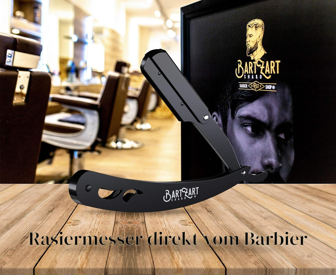 BartZart Rasiermesser mit Wechselklingen-System I Premium Rasiermesser Set aus Edelstahl inkl. Etui