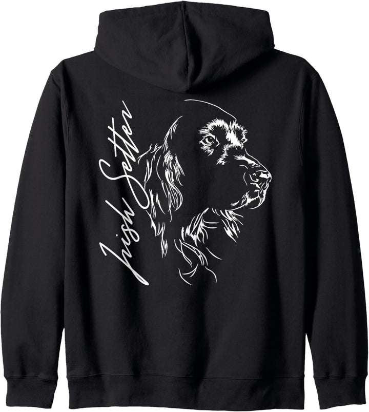 Irish Setter Portrait Hund Hunde Geschenk Jagdhund Jagdhunde Kapuzenjacke