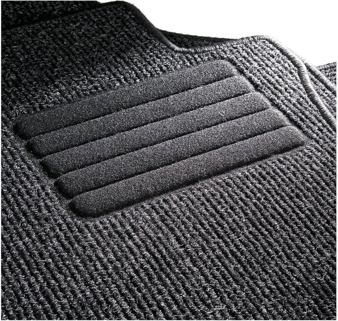 CarFashion BasicRips DL4 | Auto Fussmatte in schwarz meliert | Automatte | schwarzer Trittschutz | S