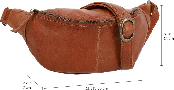 Gusti Leder Bauchtasche Cillian – Vintage Gürteltasche Leder Damen Herren vielseitige Hüfttasche Cro
