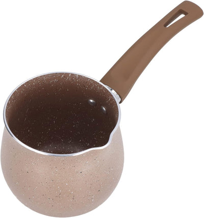 Milchpfanne, 10 Cm Durchmesser Antihaft-Kochtopf mit Ausgieöern Aluminiumlegierung Topf mit Emaillie