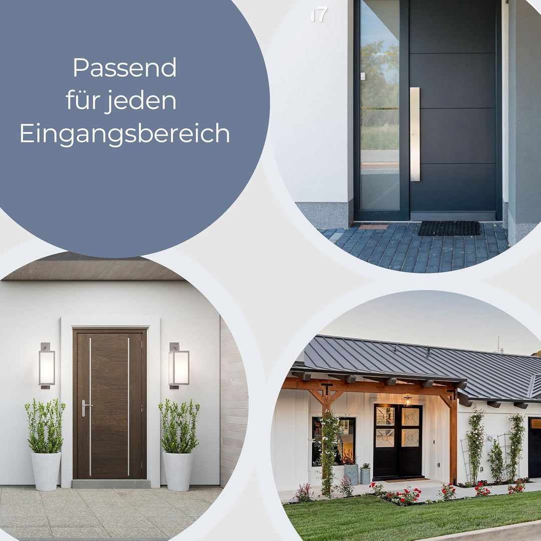 Edles Klingelschild für alle gängigen Funkklingeln - aus Edelstahl und Acrylglas | kompatibel mit al