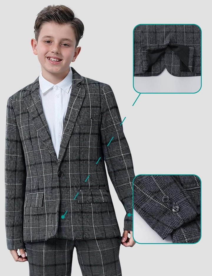 mintgreen Jungen Anzug Blazer 2PCS Gentleman Tuexdo Sätze Blazer + Hose + Fliege 5-12 Jahre 6-7 Jahr