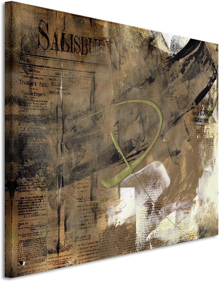 Paul Sinus Art 80x60cm Fotoleinwand Leinwanddruck Kunstdruck Wandbild braun schwarz beige Struktur