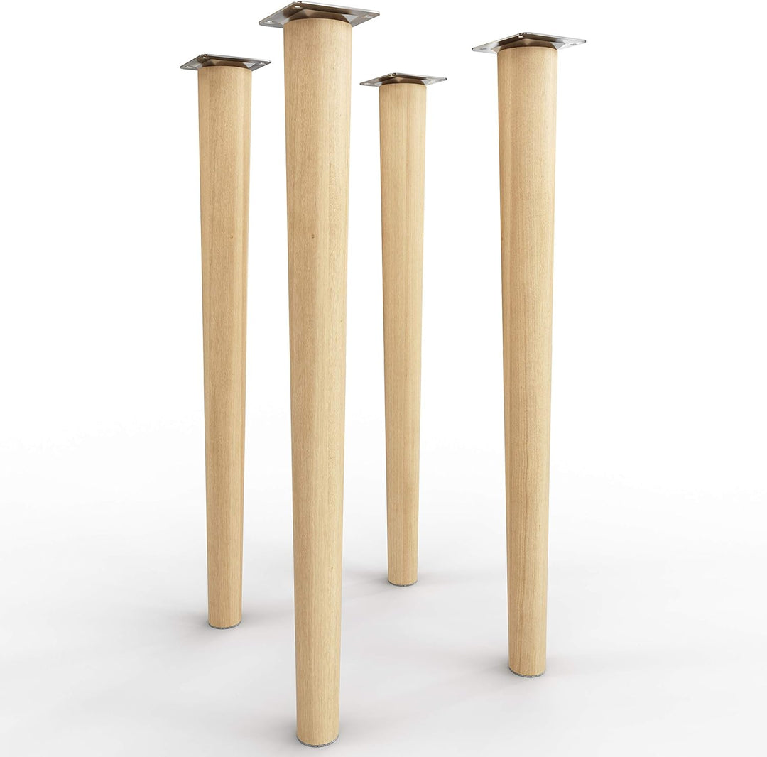sossai® Holz-Möbelfüsse - Clif Round | Öl-Finish | Höhe: 45 cm | HMF1 | rund, konisch (gerade Ausfüh