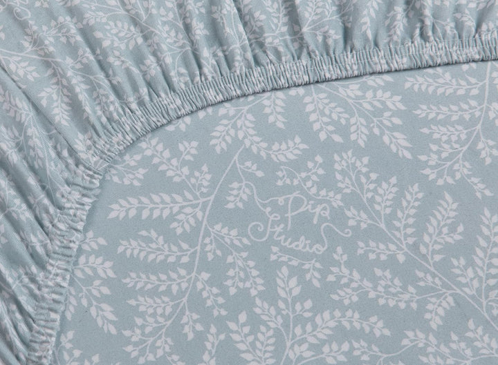 Pip Studio Spannbettlaken Leafy Farbe Blue Grey 90x200/220 Spann-Laken Laken