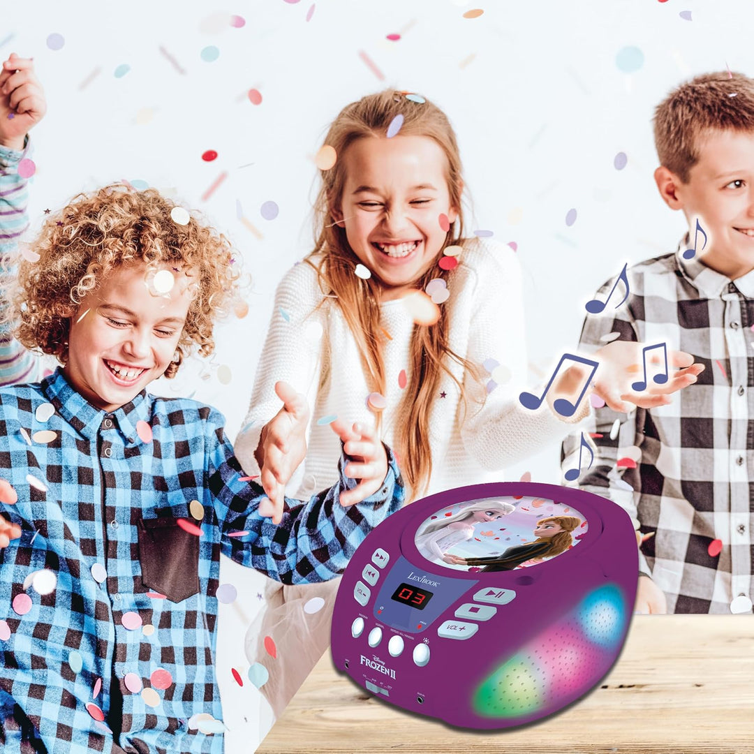 Lexibook - Bluetooth-CD-Player für Kinder - Disney Die Eiskönigin 2 - Tragbar, Lichteffekte, Mikrofo