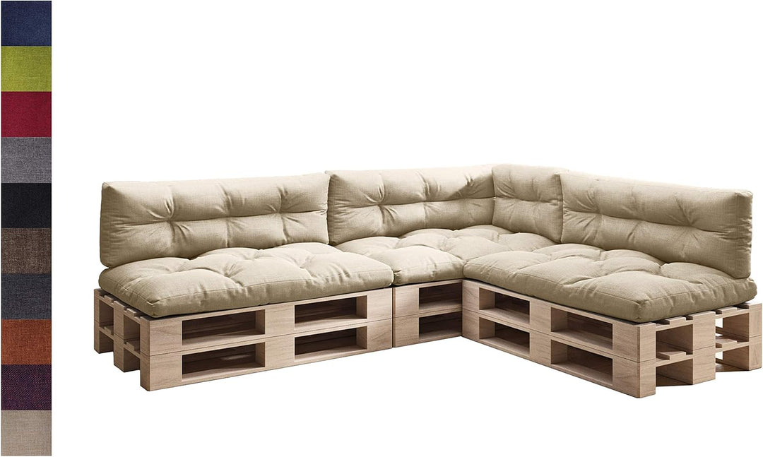 sunnypillow Palettenkissen 7er Set für Europaletten Indoor und Outdoor Palettenpolster Palettensofa