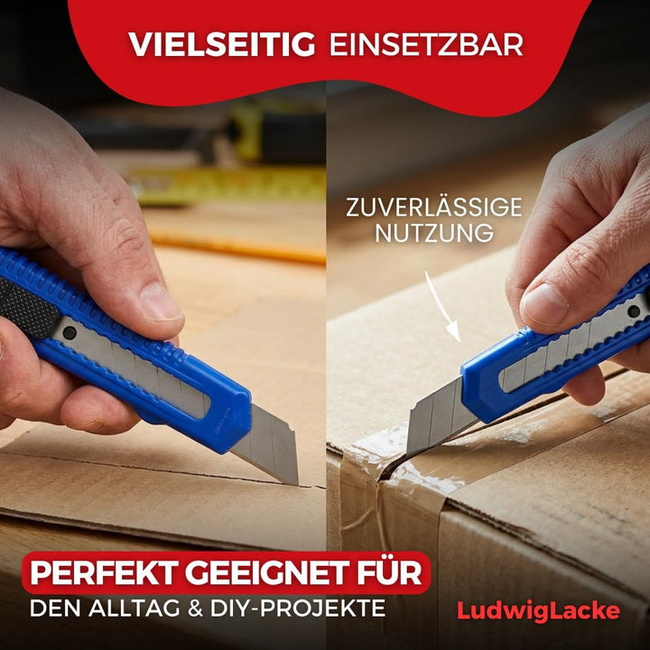 Cuttermesser 100 Stück Profi Teppichmesser Paketmesser18 mm