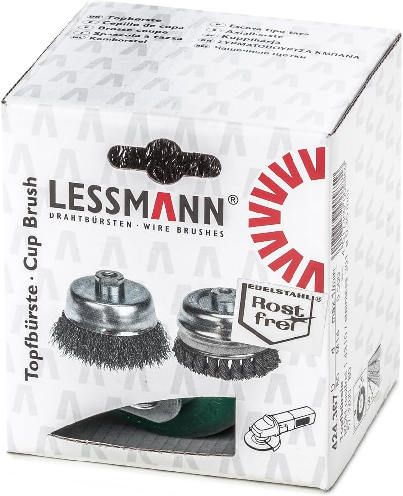 Lessmann Topfbürste 80 mm ROH gew. 0,35 mm Gew. M 14, 424367