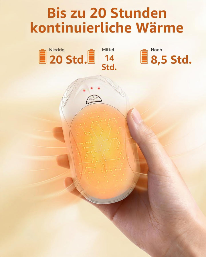 BOSONER Handwärmer Elektrisch Taschenwärmer Wiederaufladbar: 2er-Set 6000mAh Elektrischer Handwärmer