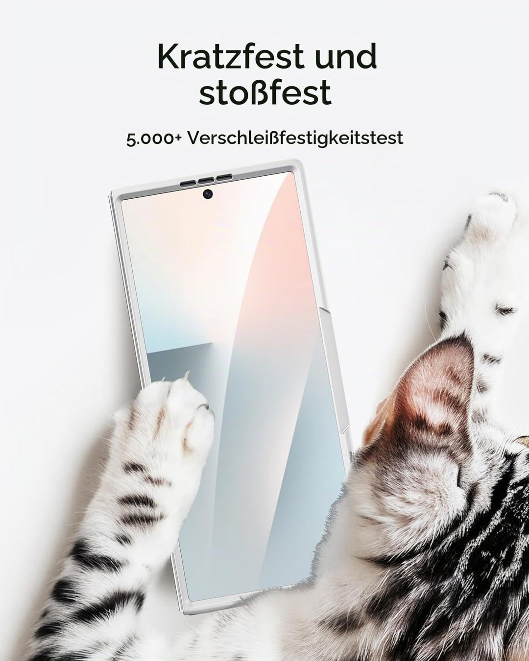 Miimall Handyhülle Kompatibel mit Samsung Galaxy Z Fold 7 Hülle mit Ständer, [HD Displayschutz] Ultr