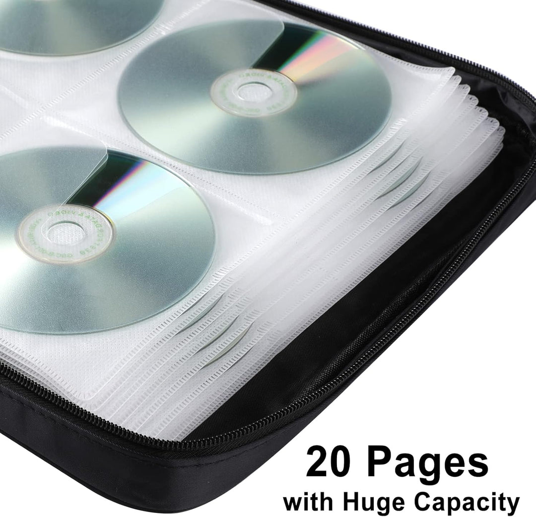 TIMCORR CD Tasche DVD Tasche Aufbewahrung, 160 Kapazität DVD Aufbewahrung CD Hülle DVD Hüllen Organi