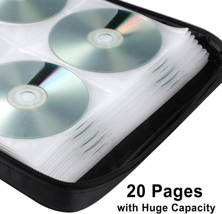 TIMCORR CD Tasche DVD Tasche Aufbewahrung, 160 Kapazität DVD Aufbewahrung CD Hülle DVD Hüllen Organi