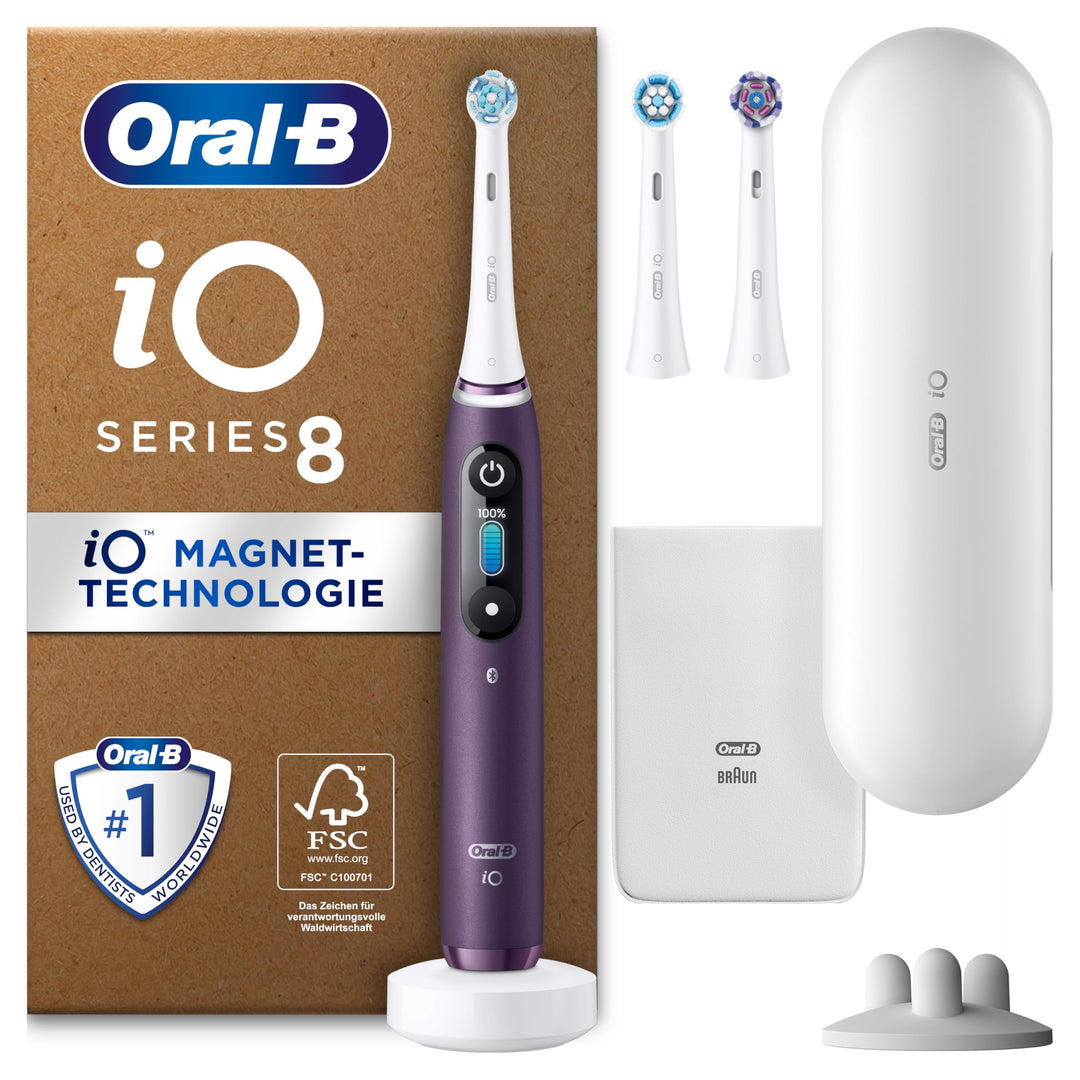 Oral-B iO Series 8 Plus Edition Elektrische Zahnbürste/Electric Toothbrush, PLUS 3 Aufsteckbürsten,