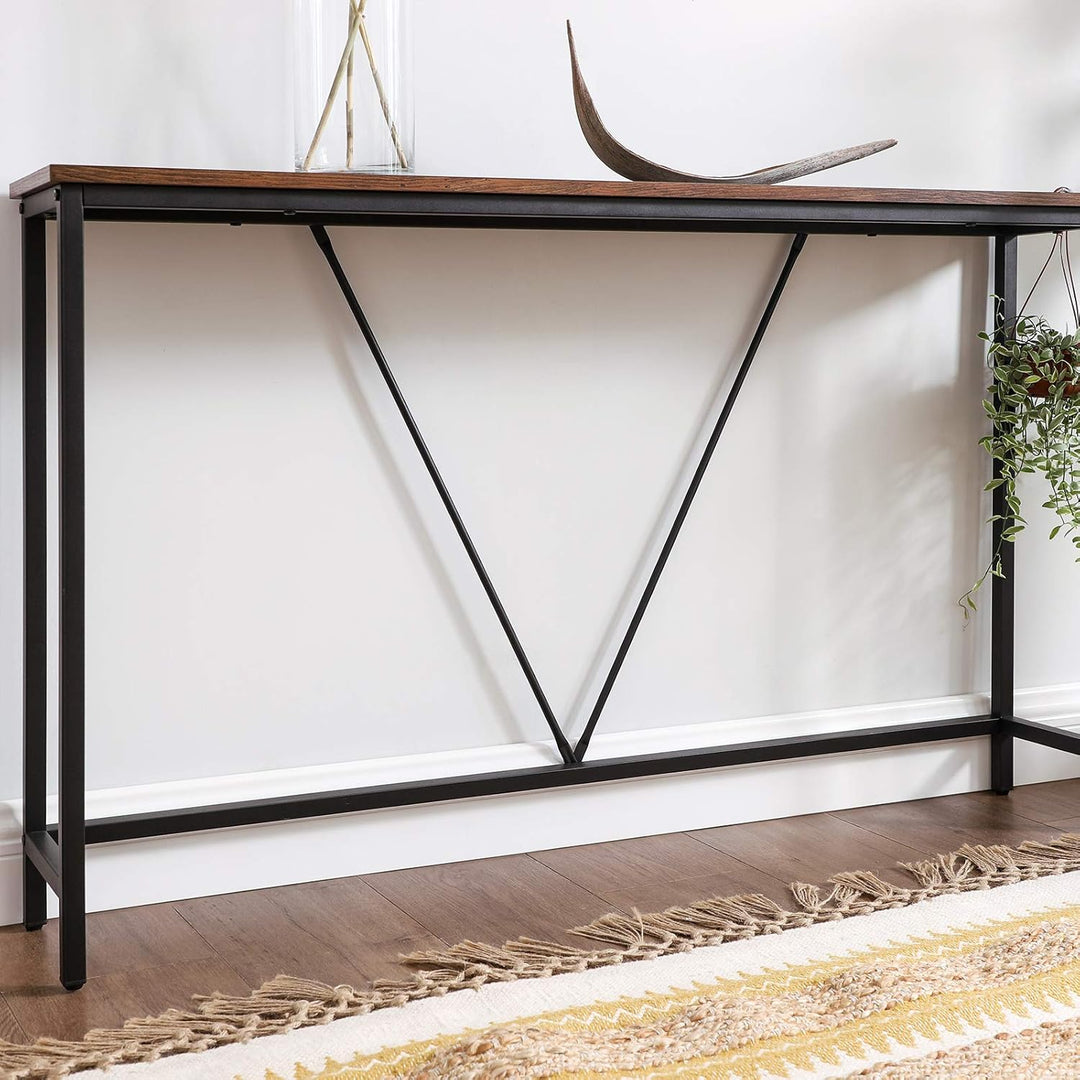 VASAGLE Konsolentisch, Flurtisch, Beistelltisch, Eingangsbereich, Wohnzimmer, stabiles Stahlgestell,