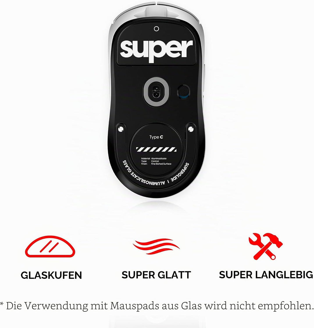 Superglide2 Neue strukturierte Oberfläche mit kontrollierbarer Geschwindigkeit, Mausfüsse/Glasgleite