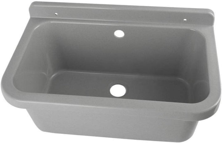 Waschbecken Ausgussbecken mit Armatur 55 cm x 34 cm x 21 cm Spülbecken Waschtrog mit Überlauf Waschb