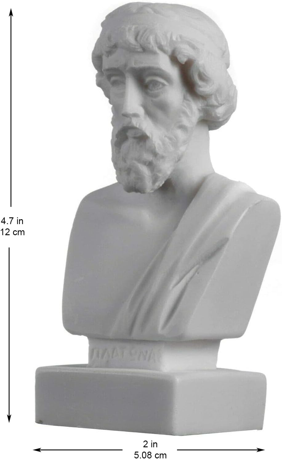 Plato Büste griechischer Philosophievater Statue Alabaster, handgefertigte Kopfskulptur