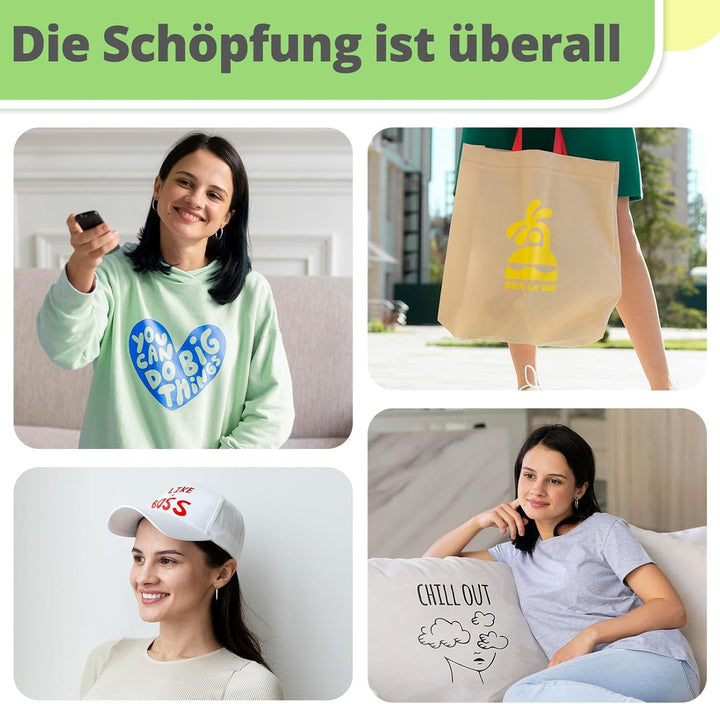 Zwanzer Plotterfolie Textil,30.5cm× 3.66m Flexfolie für Cricut und Silhouette Cameo,Verwendet in DIY