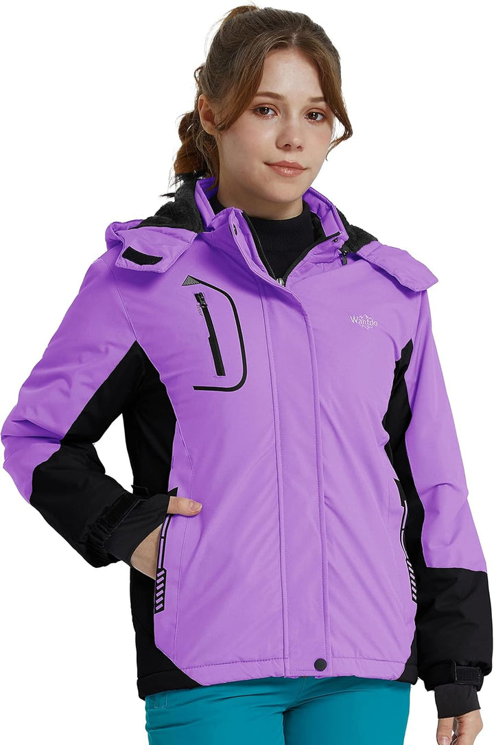 Wantdo Mädchen Berg Ski Jacke Warmer Winter Fleece Mäntel Wasserdichter Atmungsaktive RegenMäntel Ou