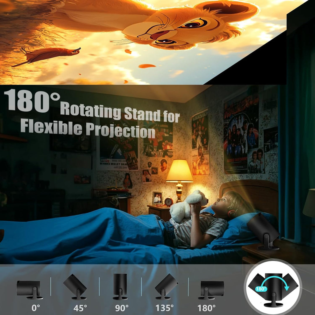 Mini Beamer mit Stativ, AKIYO WiFi Bluetooth Beamer Full HD 1080P Unterstützung, Native 720P Portabl