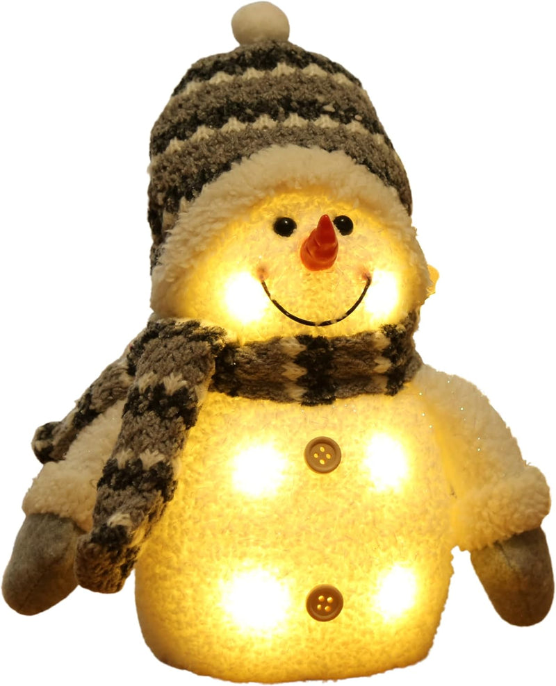 Bambelaa! Schneemann Coldy Deko LED Figuren Weihnachten Klein Grau Weiss Beleuchtet Innen Weihnachts