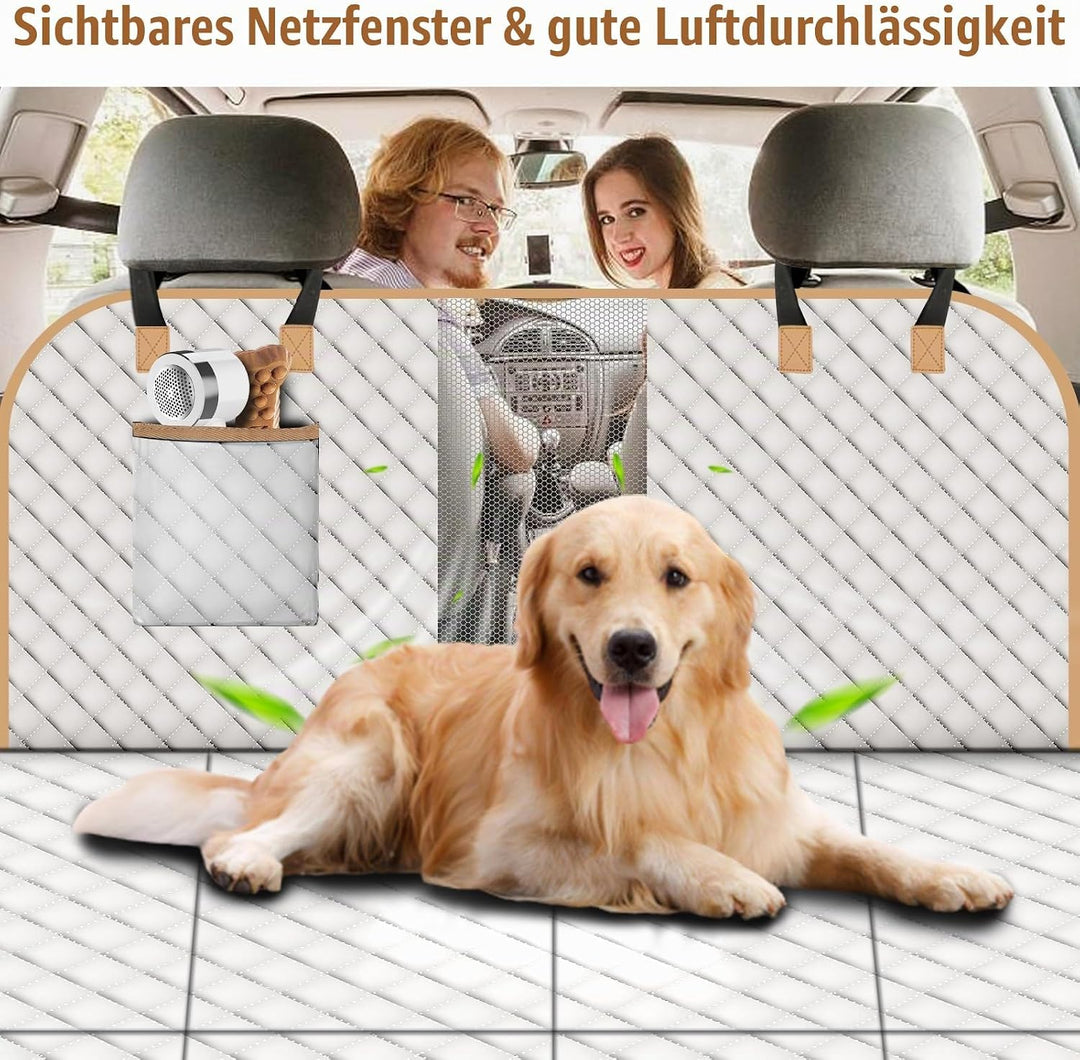 Hundedecke Auto Rückbank Fester Boden - 4 Stabile Platten Hundedecke Rücksitzbank mit Harter Unterse