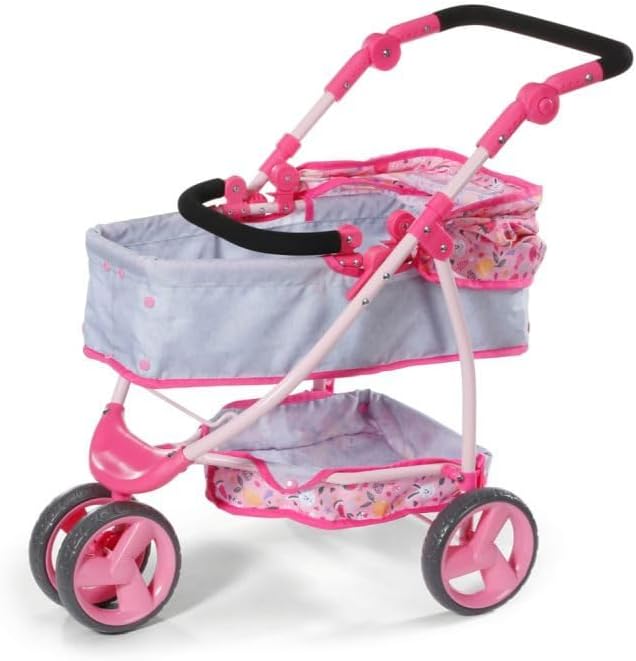 BABY born Deluxe Puppenwagen, Puppenwagen mit Verstellbarer Liege-Fläche und Griff, 834145 Zapf Crea