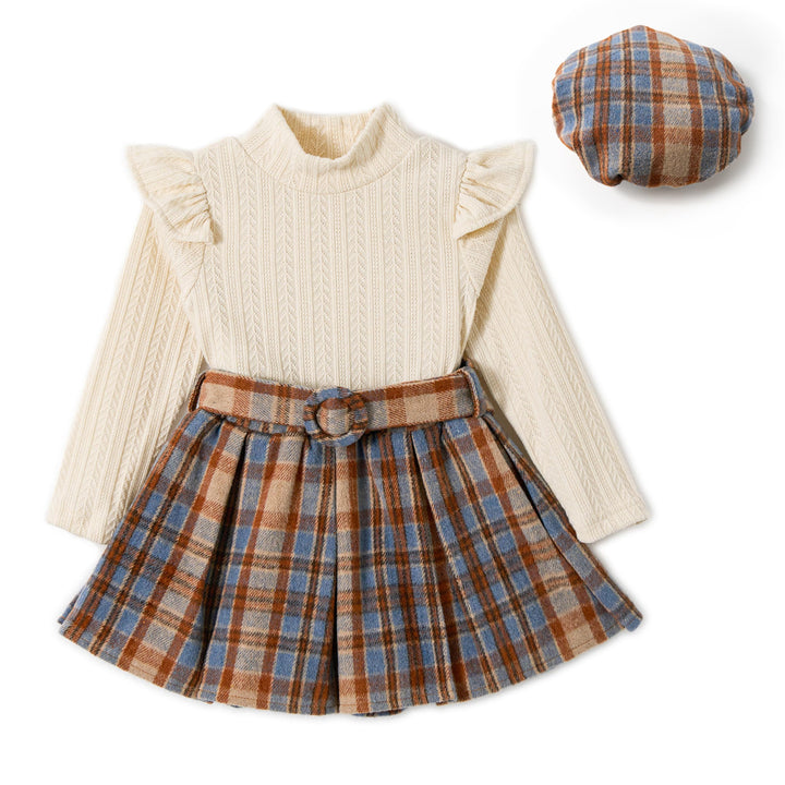 Miipat Kleinkind Mädchen Kleidung Set Mädchen Outfits Set Lange Ärmel Pullover Tops mit Mini Rock Se