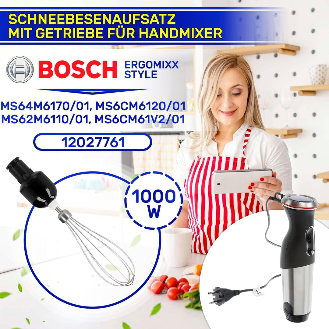 MONTERAL Schneebesen mit Getriebe für Stab Mixer Ø 46x235 mm mit Originalcode 12027761 für Bosch Erg