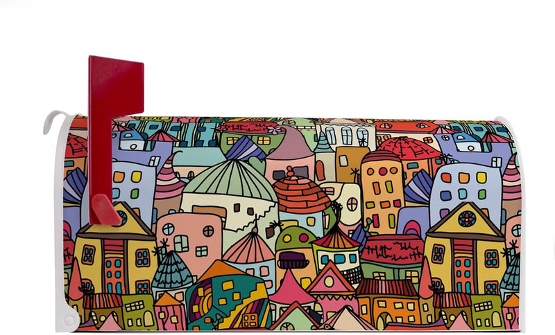 banjado® Amerikanischer Briefkasten - US Mailbox/Letterbox mit Motiv Funky Town 51x22x17cm - Postkas