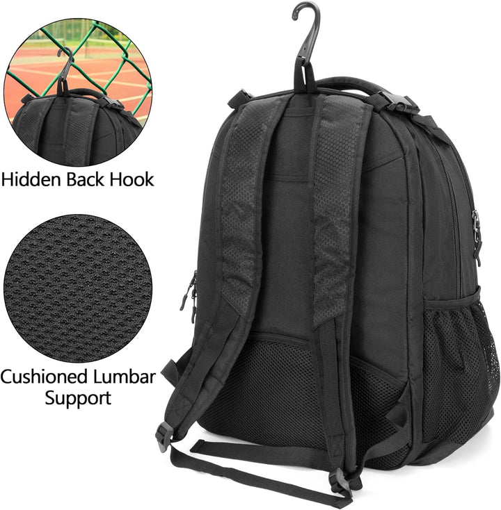 DSLEAF Tennisrucksack für 2 Schläger, Tennistasche mit separatem belüftetem Schuhraum für Tennis-/Pi