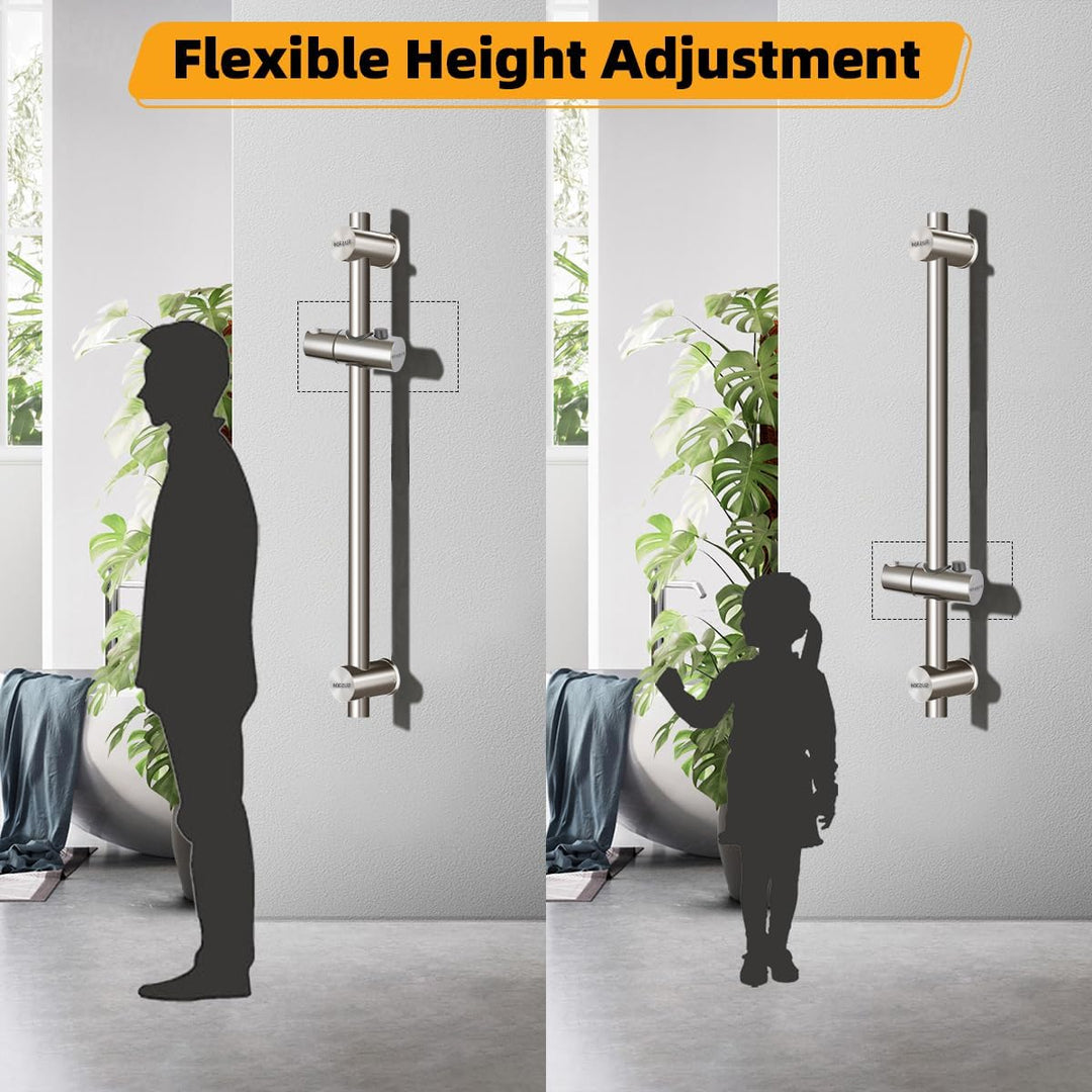 Drenky Duschstange, Duschstange aus 304 Edelstahl mit höhenverstellbaren und winkelverstellbaren Bef