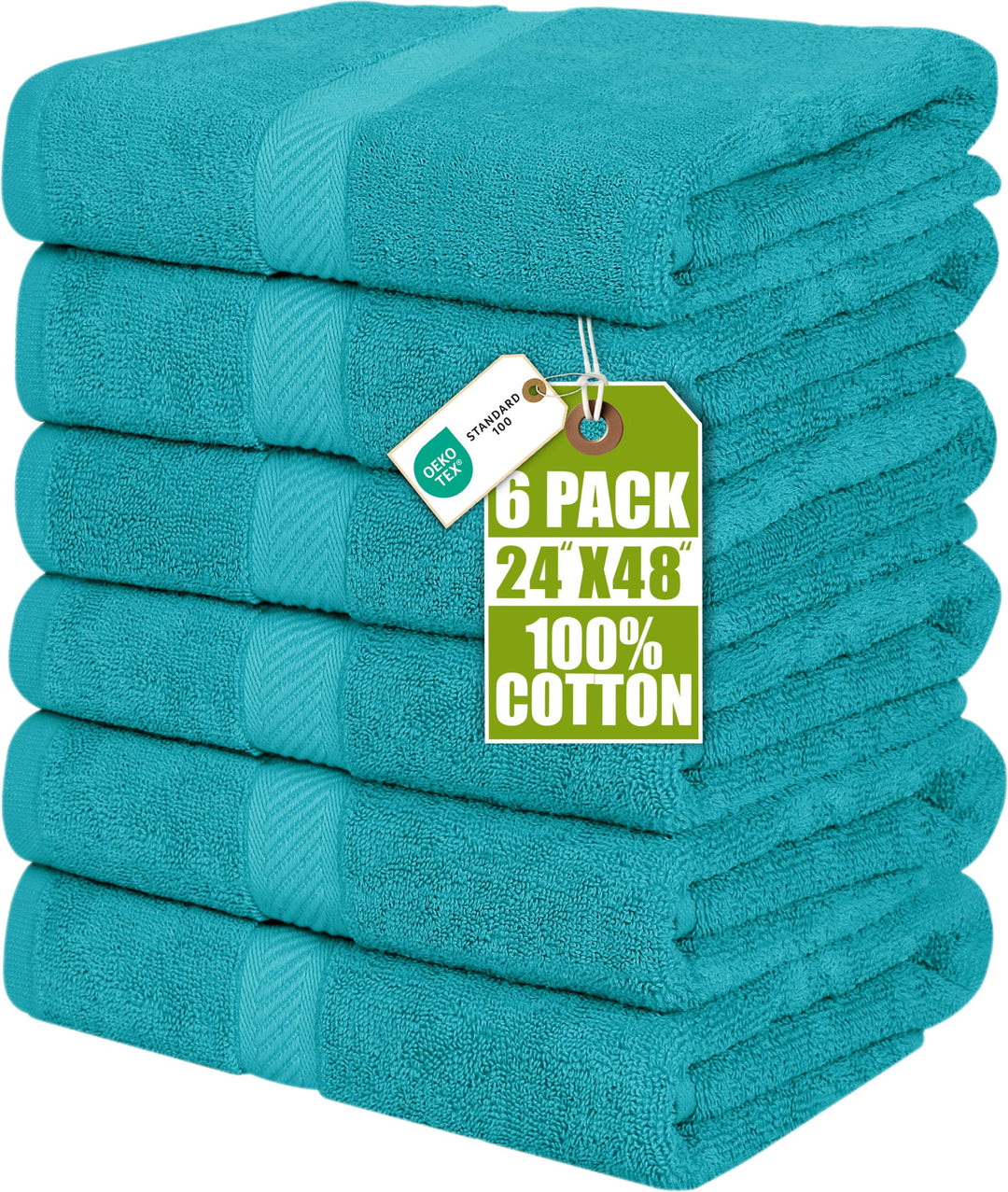 Utopia Towels - 6er-Pack mittelgrosse Badetücher aus 100% Baumwolle mit Aufhängeschlaufen, 60x120 cm