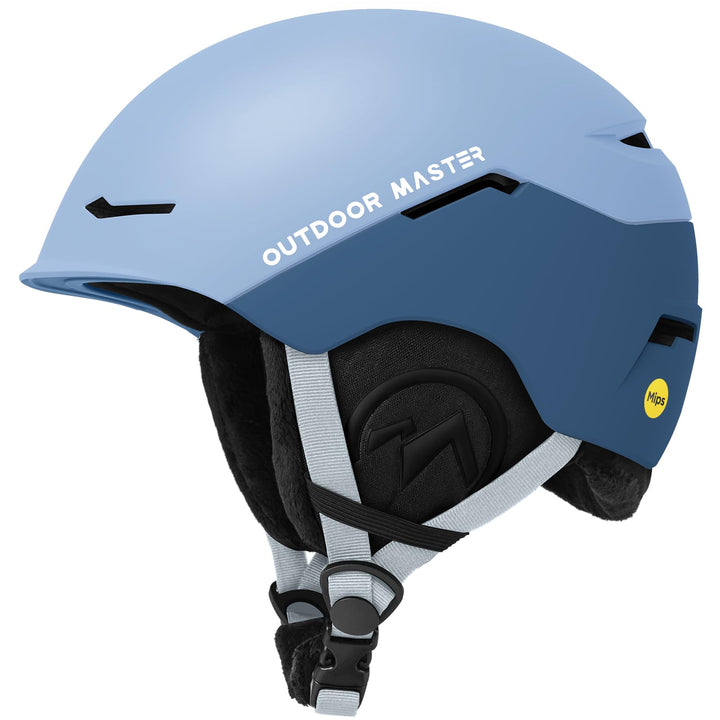 OutdoorMaster ELK MIPS Skihelm - Schneesporthelm Snowboardhelm für Männer Frauen & Jugend Blau Crash