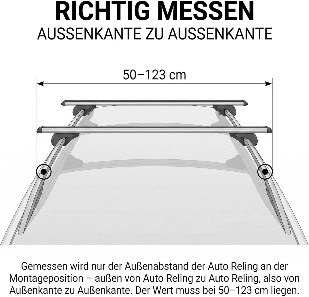 VDP Alu Relingträger Rio 135 kompatibel mit VW Touran Kombi 03-14 Dachträger abschliessbar