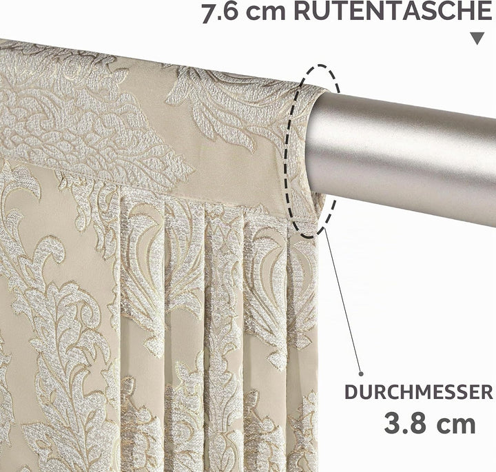TOPLUXE Swag Volant Vorhang für Schlafzimmer Esszimmer Wohnzimmer Küche, Damast Kurzstore Waterfall