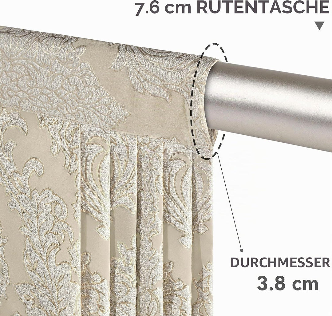 TOPLUXE Swag Volant Vorhang für Schlafzimmer Esszimmer Wohnzimmer Küche, Damast Kurzstore Waterfall