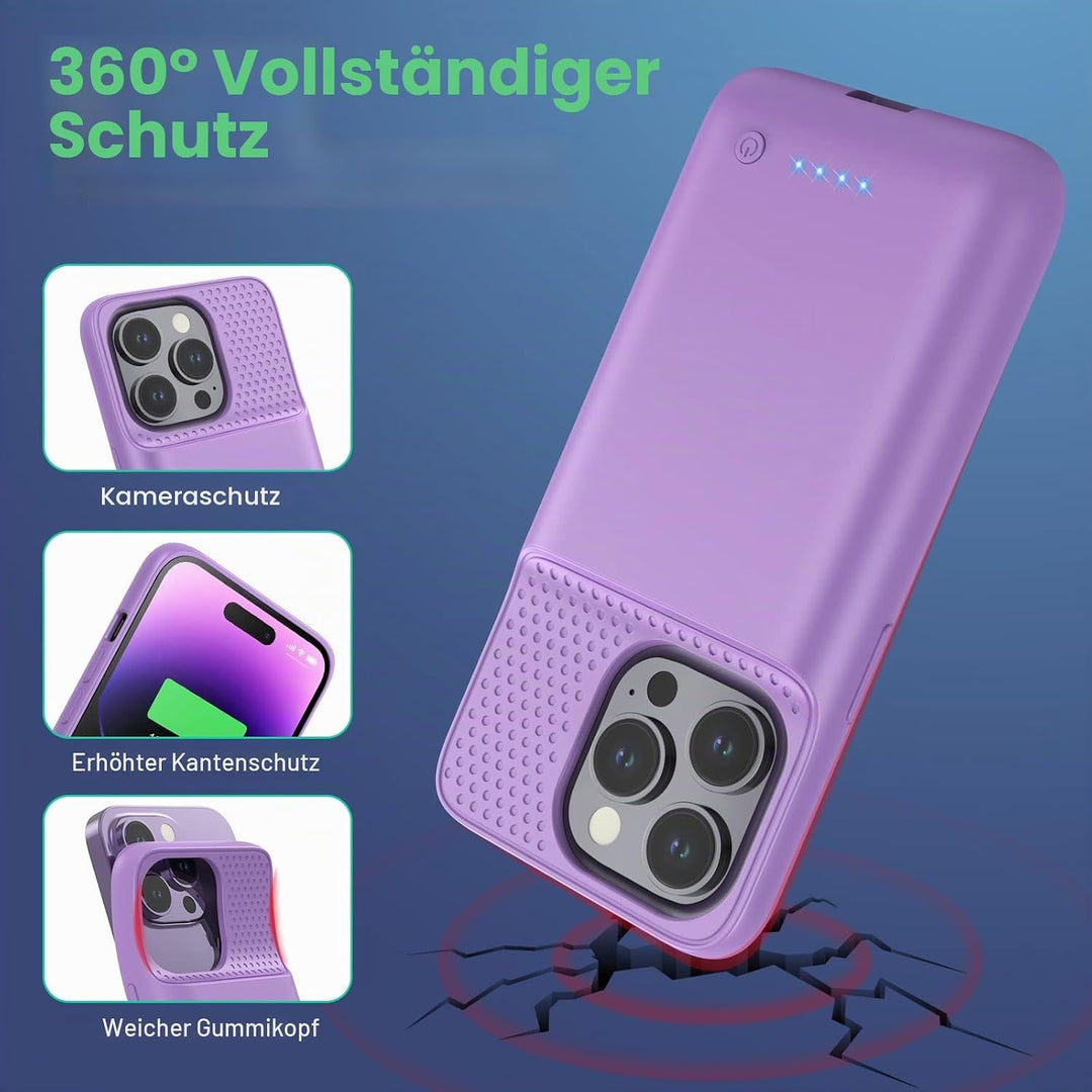 Feob Akkuhülle für iPhone 14 Pro,【2023 Neueste】7200mAh Smart Battery Case Zusatzakku Ladehülle Tragb